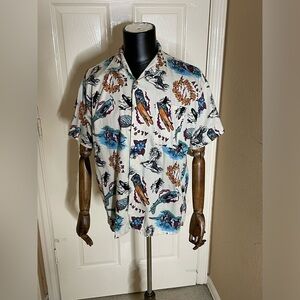 Vintage Monzini Collection Hawaiian Shirt Aloha Men's Size Large​​​​​​​​​